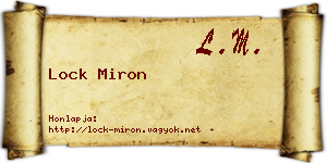 Lock Miron névjegykártya